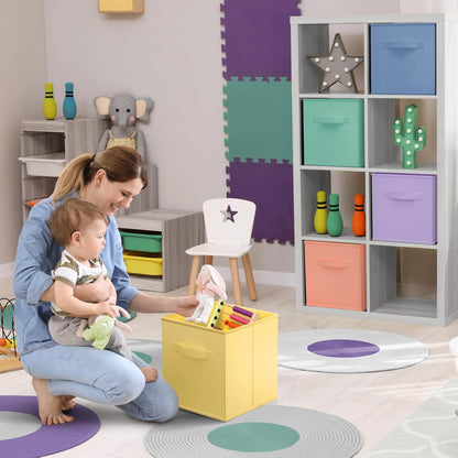 Foldable Storage Cube Basket Bin - Great for Nursery, Playroom, Closet, Home Organization ( Pastel Multi-Color, 6 Pack)
