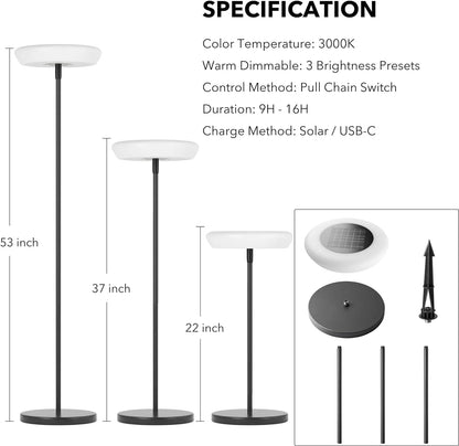 Minimalist Solar Powered Outdoor Floor Lamp